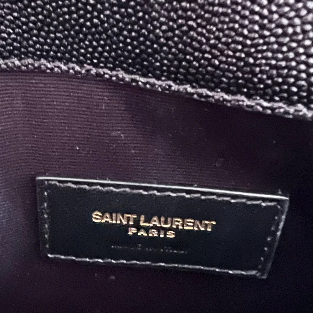 Yves Saint Laurent Black Clutch with Gold Logo - Picture 9 of 11